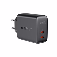 Acefast lādētājs 2x USB Type C 40W, PPS, PD, QC 3.0, AFC, FCP melns (A9 melns)