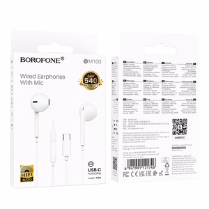 Borofone Earphones BM100 Fuente with microphone Type C (DAC) white