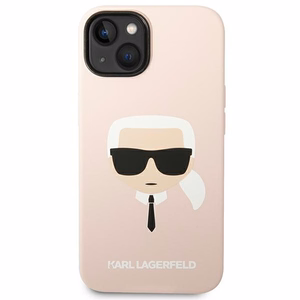 Karl Lagerfeld KLHMP14SSLKHLP iPhone 14 6.1 "cietais apvalks gaiši rozā / gaiši rozā Silikona Karla Galva Magsafe
