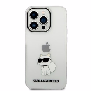 Karl Lagerfeld Ikonik Choupette viedtālruņa apvalks iPhone 14 Pro - caurspīdīgs