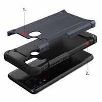 Hybrid Armor viedtālruņa apvalks Realme 10 5G / Realme 9i 5G bruņu hibrīda apvalks melns