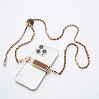 Ķēdīte / aukla ar turētāju GLAMOUR der visiem modeļiem, maksimālais platums 80 mm – brūna