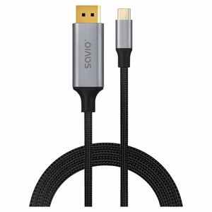 Savio CL-208 USB kabelis USB 3.2 Gen 1 (3.1 Gen 1) 2 m USB C melns, pelēks