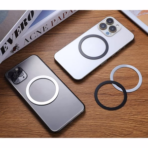 Tech-Protect MagMat Magnētiskais magnētiskais gredzens universāls - melns / sudraba (2 gab.)