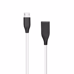 Silicone kabelis USB - Micro USB (balts, 1m)