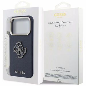 Guess HC PU FW RESIN LOGO BLUE futrālis iPhone 17 Pro 6,3"