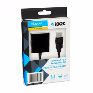 iBox IAHV01 video kabeļa adapteris HDMI Type A (Standard) VGA (D-Sub) melns