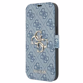 Guess GUBKP13L4GMGBL iPhone 13 Pro / 13 6,1" zils/zils grāmatiņas tipa maciņš 4G Big Metal Logo