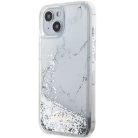 Guess Liquid Glitter Marble viedtālruņa apvalks iPhone 14 - balts