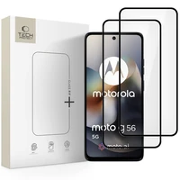 Tech-Protect Glass Fit+ 2 daļu rūdītā stikla komplekts Motorola Moto G56 5G - melns