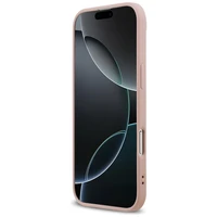 Oriģinālais apvalks GUESS 4G Liels logotips ar fiksētu glitter dizainu iPhone 17 Air rozā