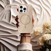 Magnētiskais plāns spīdīgs viedtālruņa apvalks Iphone 16e zelta