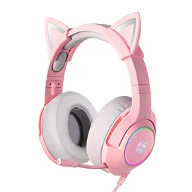 ONIKUMA K9 Pink RGB spēļu austiņas