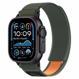 Tech-Protect Nylon Elite Strap for Apple Watch 44/45/46/49 mm - Green/Orange