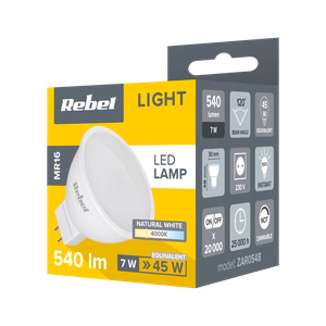 Rebel MR16 LED spuldze, 7 W, 4000 K, 230 V