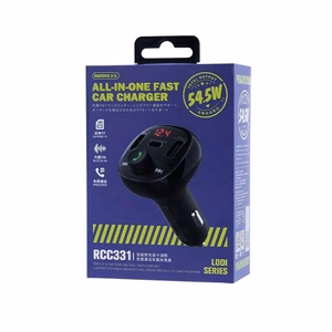 FM modulators Remax RCC331 54.5W 2xUSB-A/1xUSB-C melns