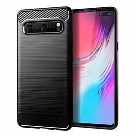 Oglekļa šķiedras apvalks viedtālrunim SAMSUNG S10 - melns
