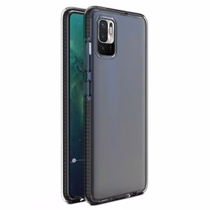 Spring Case clear TPU gel protective cover with colorful frame for Xiaomi Redmi Note 10 5G / Poco M3 Pro black