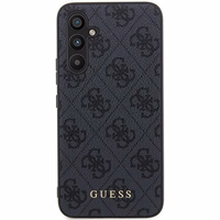 Guess 4G Metal Gold Logo viedtālruņa apvalks Samsung Galaxy A35 - melns