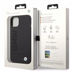Viedtālruņa apvalks BMW BMHMP14MSLBLBK iPhone 14 Plus 6.7 "melns / melna cietais apvalks Silikona Paraksta Logotips Magnētiskais