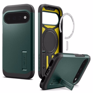 Spigen Tough Armor Mag MagSafe maciņš, paredzēts Google Pixel 11, tumši zaļš