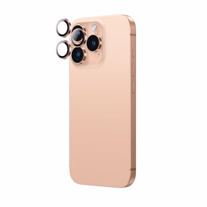 AmazingThing AR alumīnija 3 objektīvu stikls ar objektīva rāmi iPhone 16 Pro / 16 Pro Max - rozā zelts