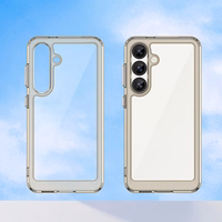 Kosmosa apvalks Samsung Galaxy S25 Edge ar elastīgu rāmi - daļēji caurspīdīgs, melns