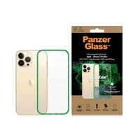 PanzerGlass ClearCase antibakterālais militārās klases sertificētais viedtālruņa apvalks iPhone 13 Pro Max - caurspīdīgs zaļš