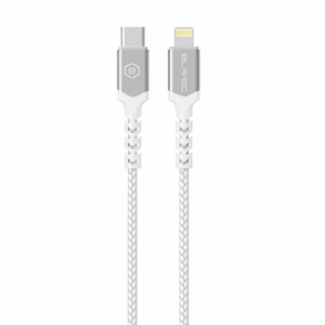 Blavec Кабель Raptor плетёный - Type C to Lightning - PD 20W 2,4A 0,25 метра Apple CarPlay (CRA-CL24WS025) бело-серебряный