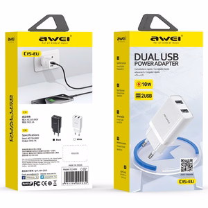 Lādētājs Awei C15-EU 10W 2xUSB-A balts
