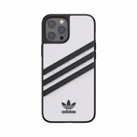 Adidas OR veidots apvalks PU iPhone 12 Pro Max - balta/melna
