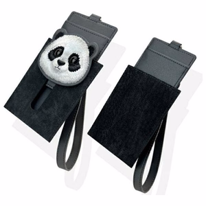 Nimmy Big Eyed Pet 2.0 Panda 3-in-1 Viedtālruņa apvalks + maks + sekošanas ierīces korpuss - melns