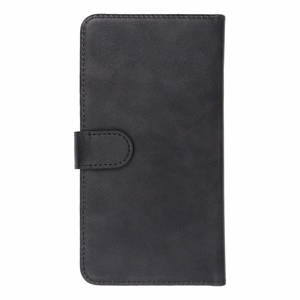 Universāls grāmatas tipa viedtālruņa apvalks COMMON izmērs L, paredzēts IPHONE 6 PLUS / 7 PLUS / 8 PLUS / XS MAX / 11 PRO MAX / SAMSUNG S20 FE / S21 FE / S10 PLUS / A10 / A32 / A54 / XIAOMI 12 LITE / HUAWEI P30 PRO, melns