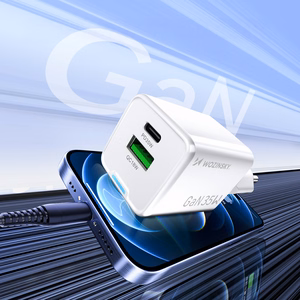 Wozinsky WWC-35W GaN USB-A + USB-C tīkla lādētājs - balts