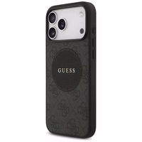 Guess 4G Circle Classic Logo Magnētiskais viedtālruņa apvalks iPhone 17 Pro Max - melns