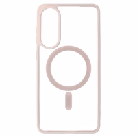 Akrila krāsains Magsafe apvalks Samsung Galaxy S25 Edge gaiši rozā