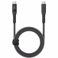 ENERGEA Kabelis Flow USB-C - USB-CDigital Displejs 1.5m melns/black 240W 5A PD Fast Charge