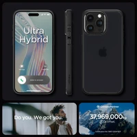 Spigen Ultra Hybrid viedtālruņa apvalks iPhone 15 Pro - Caurspīdīgs melns