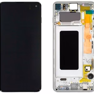 LCD screen Samsung G973F S10 with touch screen and frame Prism White original (service pack)