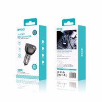 BWOO PD car lādētājs 2x USB-C port + USB-A 68W melns