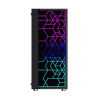 Gembird Fornax 2500 ARGB Gaming ATX computer case, Midi Tower, backlight,  melns