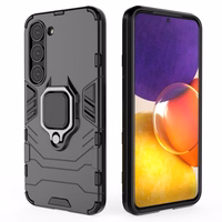 Ring Armor viedtālruņa apvalks Samsung Galaxy S23 bruņots pārsegs magnētiskais turētājs gredzens melns