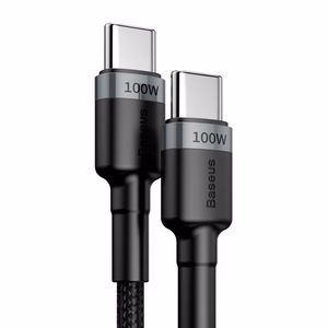 Baseus kabelis Cafule PD USB-C - USB-C 2,0 m 5A pelēks-melns 100W