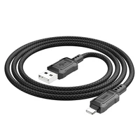 Kabelis USB A uz Lightning Hoco 2,4A 1 m X94 melns