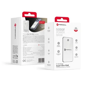 Portatīvais lādētājs saderīgs ar MagSafe Forcell F-Energy SuperSlim F5K8 QC4.0 PD3.0 15W 5000 mAh balta