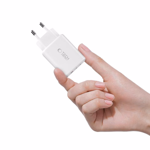 Tech-Protect NCA65W-GAN 3 portu 65 W sienas lādētājs - balts