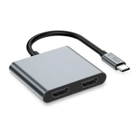 Tech-Protect HB08 4in1 USB-C + USB2.0 + 2 x HDMI 4K 60HZ adapteris - pelēks