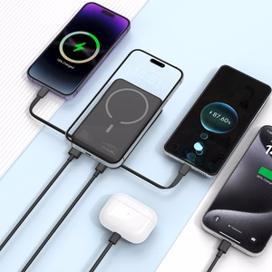 Tech-Protect LifeMag PB31 внешний аккумулятор с MagSafe 10000mAh 15W USB-C / USB-A / встроенные кабели USB-C / Lightning - Чёрный