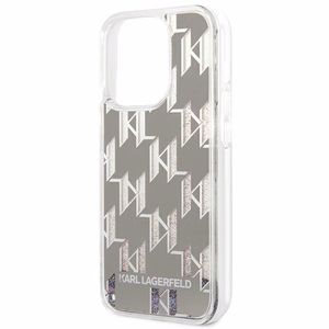 Karl Lagerfeld KLHCP14XLMNMS iPhone 14 Pro Max 6.7 "cietais apvalks sudraba / sudraba Šķidrs Mirdzums Monogramma