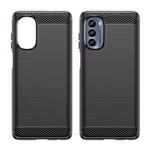 Carbon Case viedtālruņa apvalks Motorola Moto G62 5G elastīgs silikona oglekļa pārklājums melns